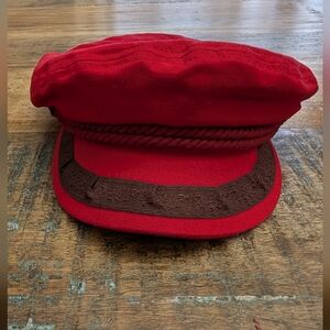 Free People Red and Brown Women's Cap